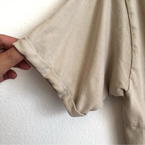 L*Space Beachwood Sand Beige Twist Front T-Shirt Dress Size Medium - Picture 3 of 11